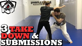 Grappling vs Striking 3 BJJ Takedowns amp Submissions [upl. by Martella]