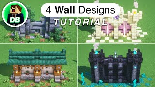 Minecraft How to build 4 Wall Designs Tutorial [upl. by Lledualc]