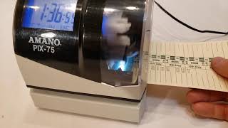 How to use Amano PIX 75 to print time cards [upl. by Teak745]