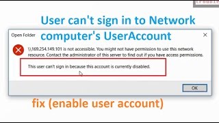 How to fix This user cant sign in because this account is currently disabled Windows 10 [upl. by Keppel]