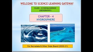 Class  8 Geography Chapter  4 Hydrosphere Full Chapter Explanation Karnataka Board [upl. by Bartle]