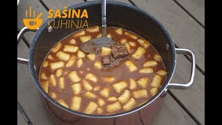 Vinski gulaš recept Goulash Recipe Red Wine  Sašina kuhinja [upl. by Emmett241]