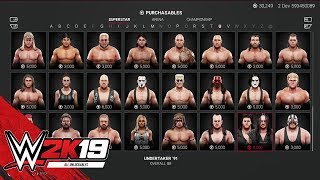 WWE 2K19 All Unlockables Superstars Legends Arenas amp Championships [upl. by Vudimir]