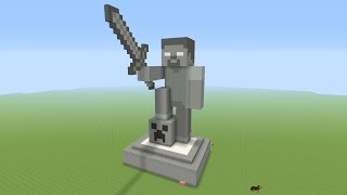 Minecraft Tutorial How To Make A STONE HEROBRINE Statue [upl. by Assilav]