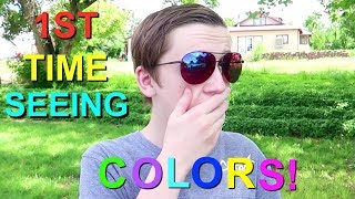 SEEING COLOR FOR THE FIRST TIME  COLORBLIND GLASSES [upl. by Lizette]