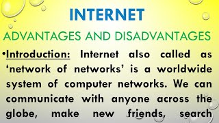 Internet advantages and disadvantages essay in English [upl. by Analli]