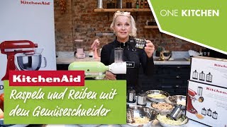 KitchenAid Gemüseschneider 5KSMVSA mit Zusatztrommeln 5KSMEMVSC  by One Kitchen [upl. by Deuno275]