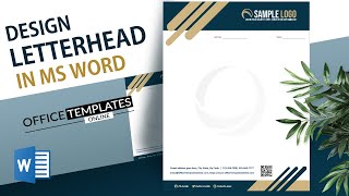 How to Create Business Letterhead Design in MS Word  DIY [upl. by Rafat]