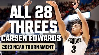 Every Carsen Edwards 3pointer from the 2019 NCAA tournament [upl. by Ahseyi]