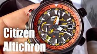 Citizen EcoDrive Promaster Altichron Solar Compass Watch Review [upl. by Schmitt]