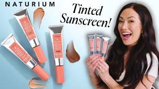 New TINTED Sunscreen from NATURIUM All About Dew Glow Tinted Moisturizer SPF 50 [upl. by Artap]