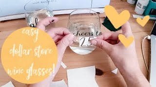 How to Make EASY DIY Wine Glasses with Your Cricut amp Vinyl Beginner friendly [upl. by Aidin]