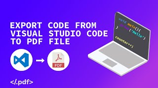 How to Export Code from Visual Studio Code to PDF Document File  PrintCode Extension [upl. by Rj]