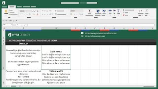 Metni Kaydırma Hücrelere Paragraf Yazma  Microsoft Excel [upl. by Hut]