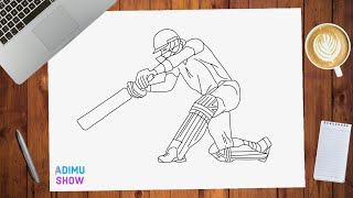 How To Draw A Cricket Player [upl. by Alansen]