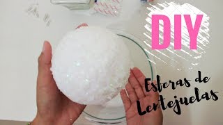 COMO DECORAR ESFERAS NAVIDEÑAS DIY ELEGANTES ECONOMICAS Nevadas [upl. by Yelekreb]