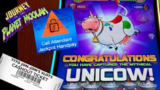 Jackpot Handpay UNICOW on Journey to the Planet Moolah 🎰 🐮 [upl. by Spillihp]