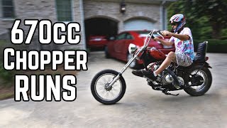 It Runs 670cc Chopper Build Pt 3 [upl. by Laban]