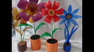 COMO HAGO FLORES DE BOTELLAS PLASTICAS RECICLADAS PASO A PASO PARTE  1 [upl. by Annayrb784]