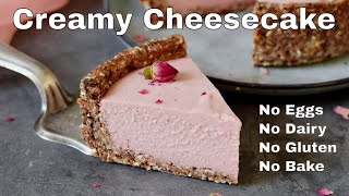 Vegan NoBake Cheesecake GlutenFree Refined SugarFree Easy [upl. by Enelam]