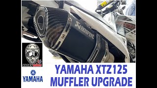 YAMAHA XTZ125 AKRAPOVIC MUFFLER UPGRADE [upl. by Hescock]