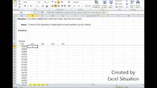 Excel Finding duplicates across sheets [upl. by Itsym]