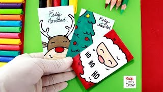 Cómo hacer TARJETAS NAVIDEÑAS dibujando y pintando DIY  How to Make a Christmas Gift Cards [upl. by Eeryt985]