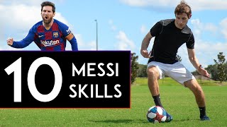 TOP 10 MESSI SKILLS to Beat Defenders [upl. by Yorled]