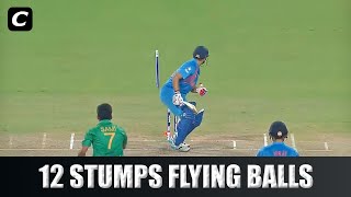 12 Stumps Flying Crazy Deliveries In Cricket [upl. by Aenitsirhc548]