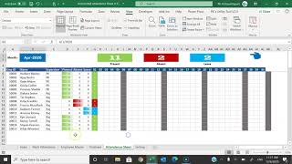 Automated Attendance Sheet in Excel [upl. by Anett]