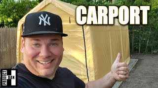 10x17 HARBOR FREIGHT CAR CANOPY TENT ASSEMBLY  100th EPISODE PROJECT [upl. by Rebmeced]