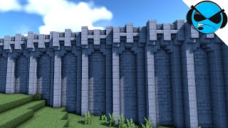 Minecraft How to Build a Castle Wall Minecraft Build Tutorial [upl. by Oribella]