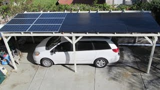 DIY Home Made 3 KW Solar Car Port Parking structure from used wood [upl. by Anahahs]