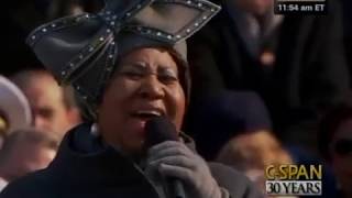 Aretha Franklin sings at President Barack Obamas 2009 Inauguration CSPAN [upl. by Jar]