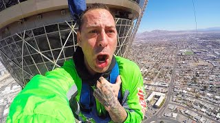 SKY JUMP AT THE STRAT LAS VEGAS  TERRIFYING Travel Vlog [upl. by Annunciata]