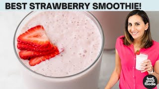 4Ingredient Simple STRAWBERRY BANANA SMOOTHIE [upl. by Ursulina]