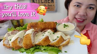 Chicken Cordon Bleu Recipe with White Sauce [upl. by Garvin]