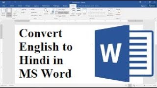 Convert English to Hindi in MS Word [upl. by Burleigh836]