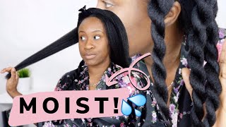 HOW I MOISTURIZE AND SEAL MY RELAXED HAIR  UPDATED  RELAXED [upl. by Enohpets73]