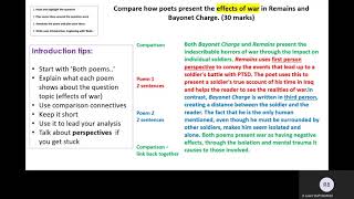 Comparing poems Remains vs Bayonet Charge [upl. by Anihpled]