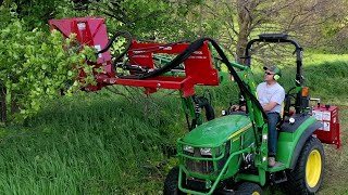 Mow Tree Limbs From Tractor Loader Mounted Rotary Cutter [upl. by Aydni]