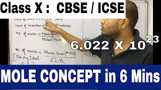 MOLE Concept in 6 mins  Class X CBSE  ICSE [upl. by Hsilgne850]