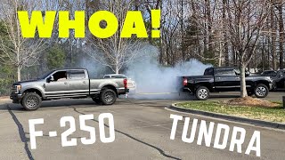 Tug of War Ford F250 vs Toyota Tundra Wow [upl. by Hasen]