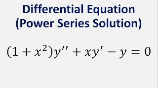 Differential Equation  Power Series Solution  1x2y  xy  y  0 [upl. by Ane]