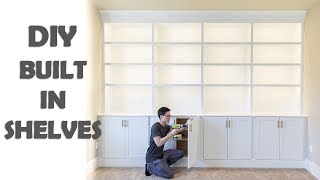 DIY Built In Shelves Library Cabinets [upl. by Royal]