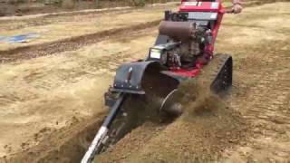 Barreto tracked trencher doing drainage work Part 1 [upl. by Kendell]