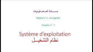 Chapitre° 4  système dexploitation [upl. by Ybab]