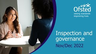 Inspection and governance  Ofsted webinar for schools [upl. by Aihtela985]