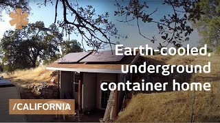 Earthcooled shipping container underground CA home for 30K [upl. by Namialus]