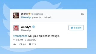 Wendys Roasts Twitter Users [upl. by Joscelin]